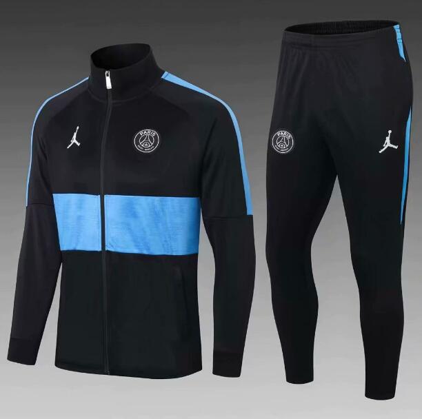 PSG Jordan Black Blue Training Suit Jacket with Pants 2020/21